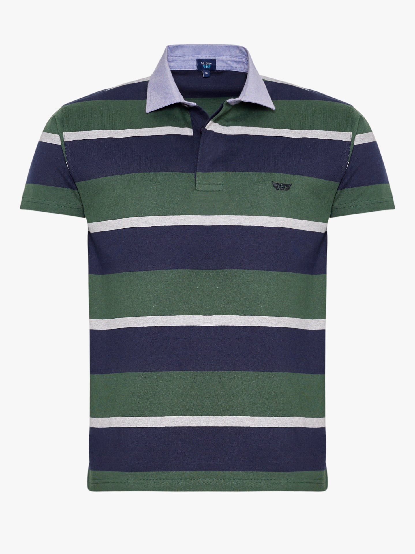 Rugbie Regular Fit Riscas Verde Mr. Blue