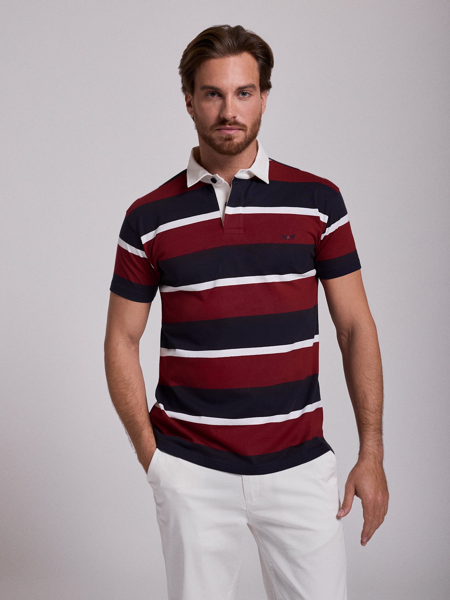 Rugbie Algodão Azul Manga Curta Regular Fit Mr. Blue