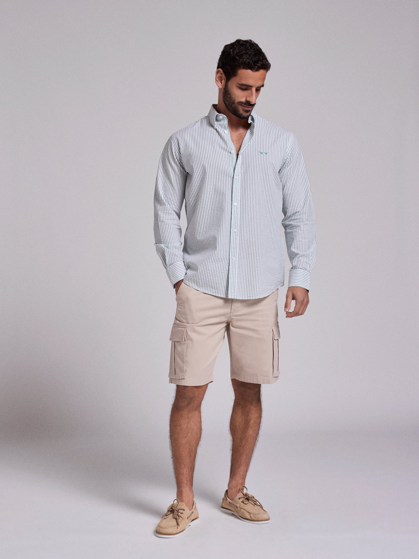 CAMISA ALGODÃO VERDE REGULAR FIT MR. BLUE