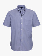 Camisa Algodão Azul Manga Curta Regular Fit Mr. Blue