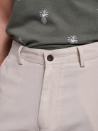 Calça Linho Beges Regular Fit Mr. Blue