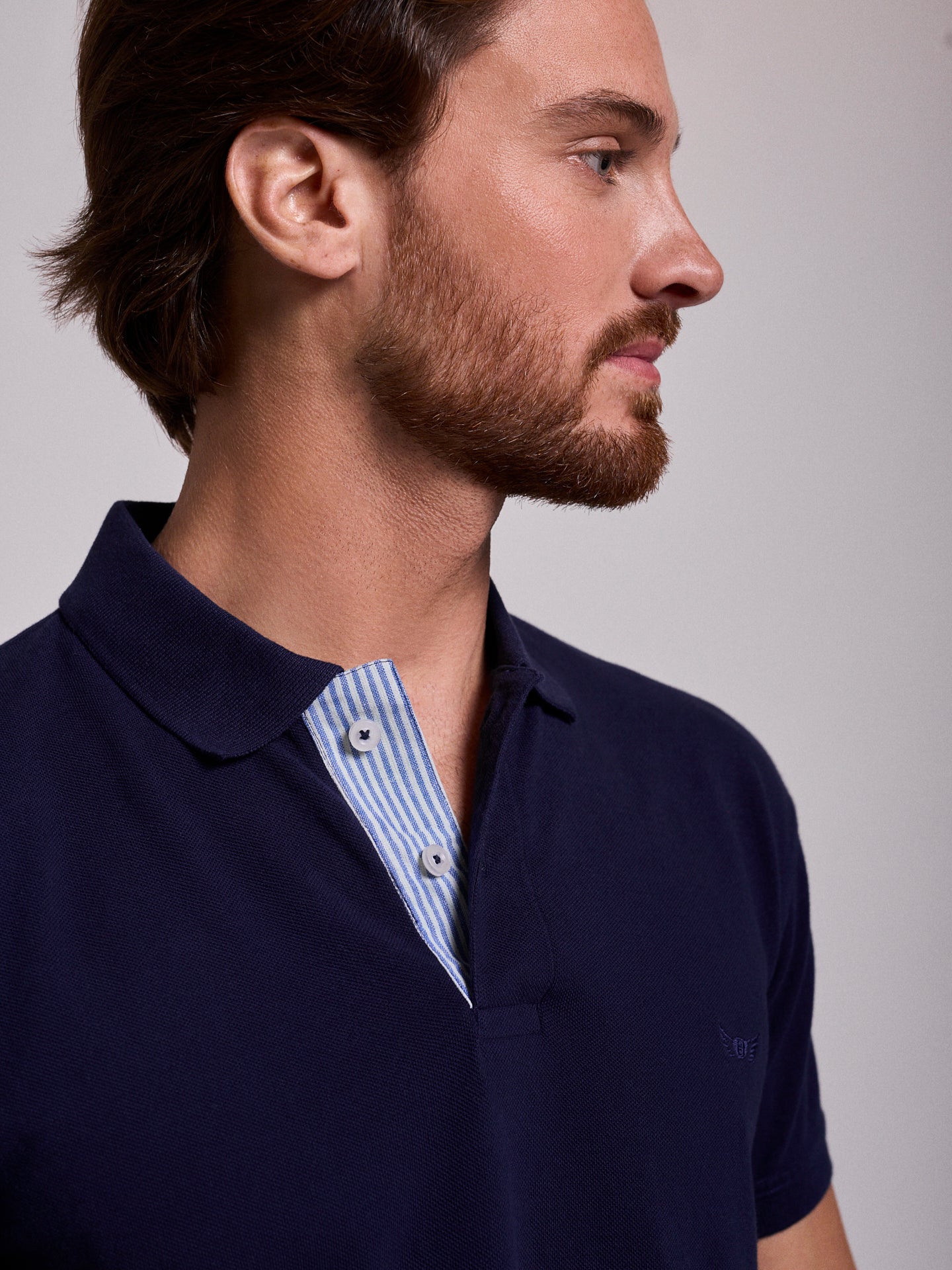 Polo Azul Manga Curta Regular Fit Mr. Blue