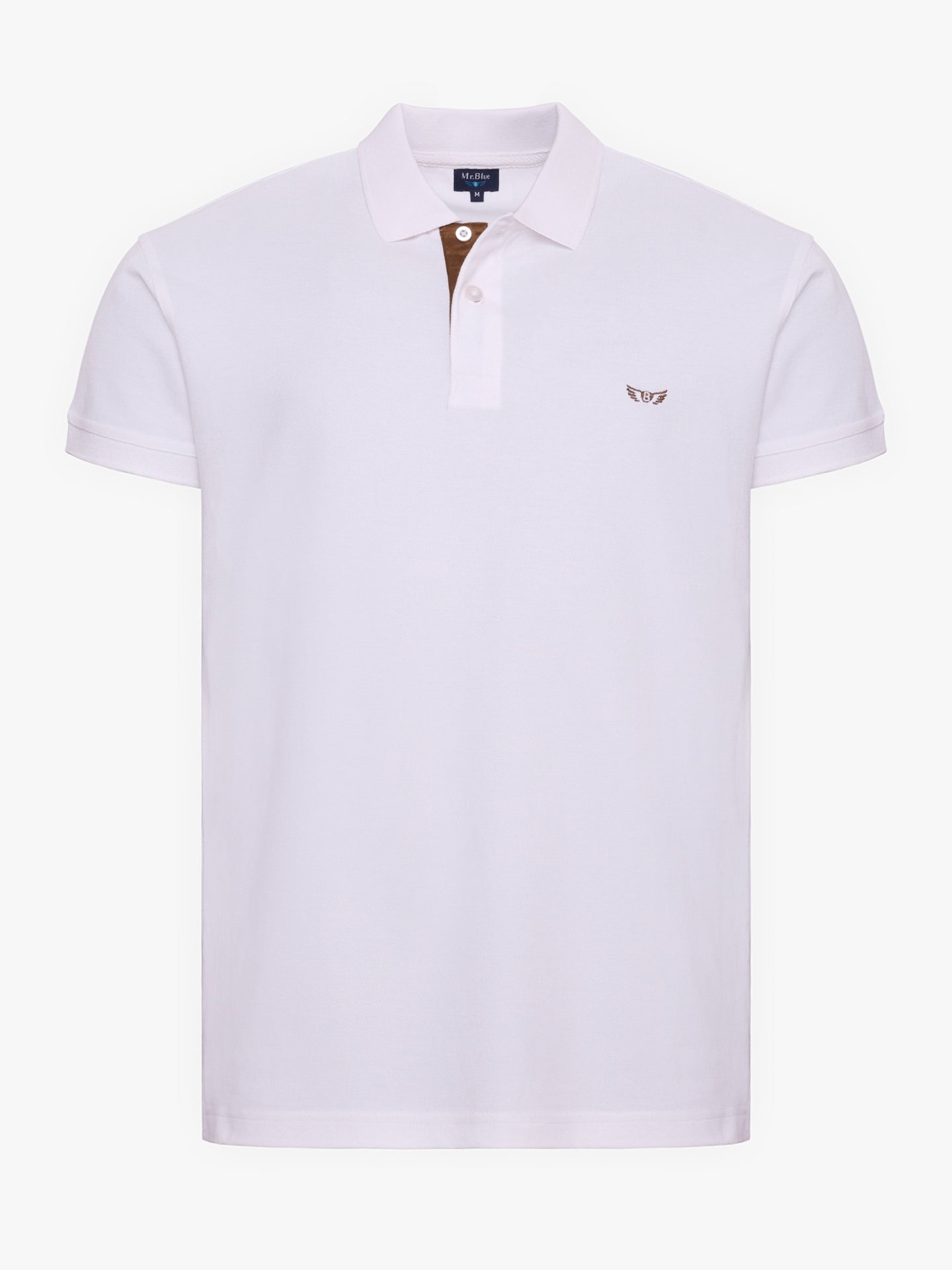 Polo Branco Manga Curta Regular Fit Mr. Blue