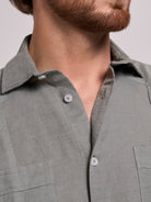 Camisa Linho Verde Manga Comprida Regular Fit Mr. Blue