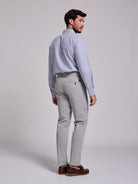 Calça Algodão Cinzentas Slim Fit Mr. Blue