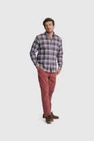 CAMISA ALGODÃO REGULAR FIT VERMELHA QUADRADA MR. BLUE