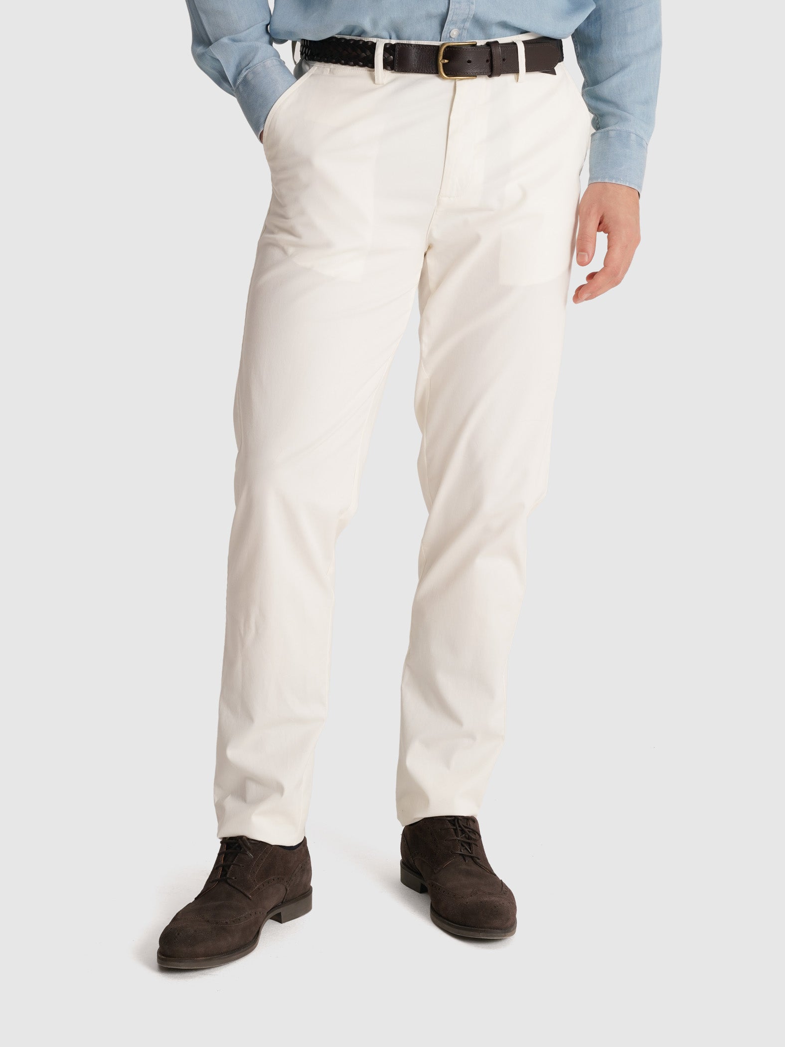 CALÇAS BRANCAS REGULAR FIT MR. BLUE