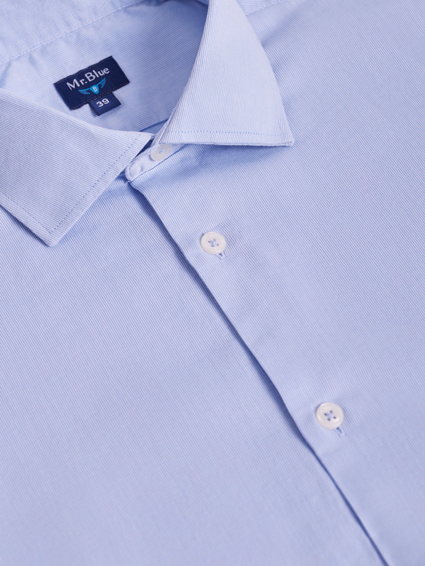 Camisa Classic Fit Dobby Branca Mr. Blue