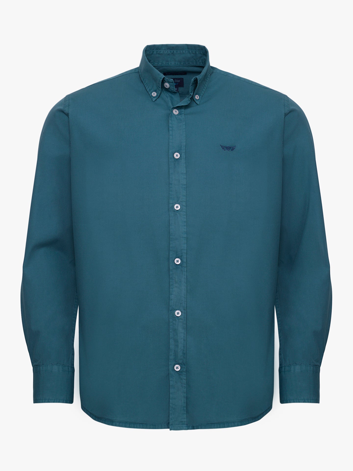 Camisa Algodão Azul Manga Comprida Regular Fit Mr. Blue