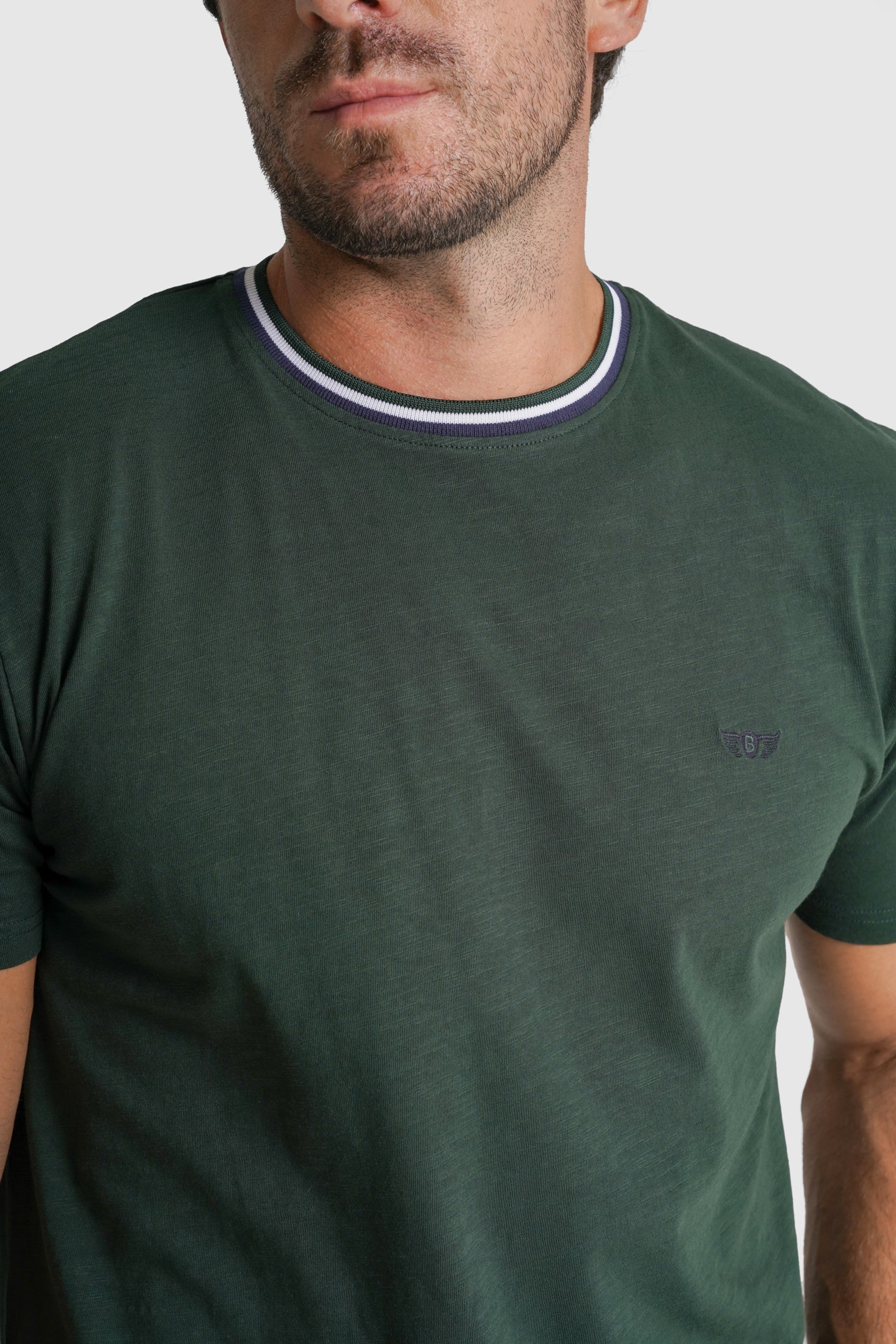 T-SHIRT ALGODÃO REGULAR FIT VERDE LISA MR. BLUE