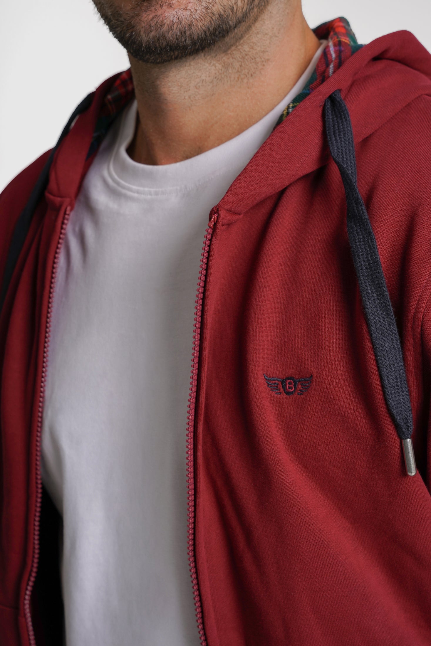 HOODIE ALGODÃO REGULAR FIT BORDEAUX LISO MR. BLUE