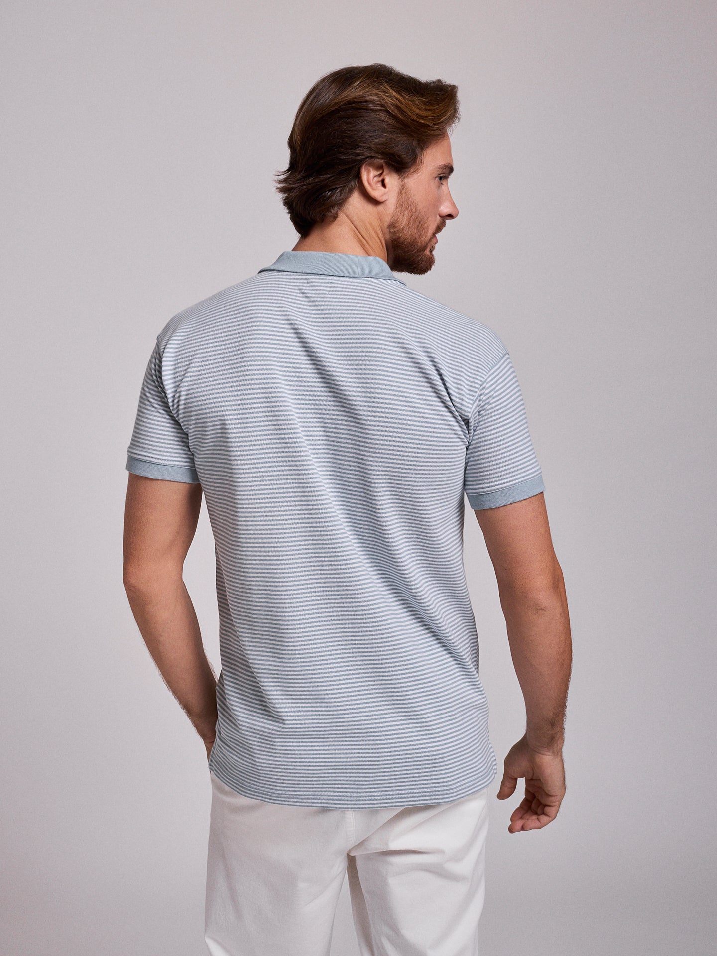 Polo Azul Manga Curta Regular Fit Mr. Blue