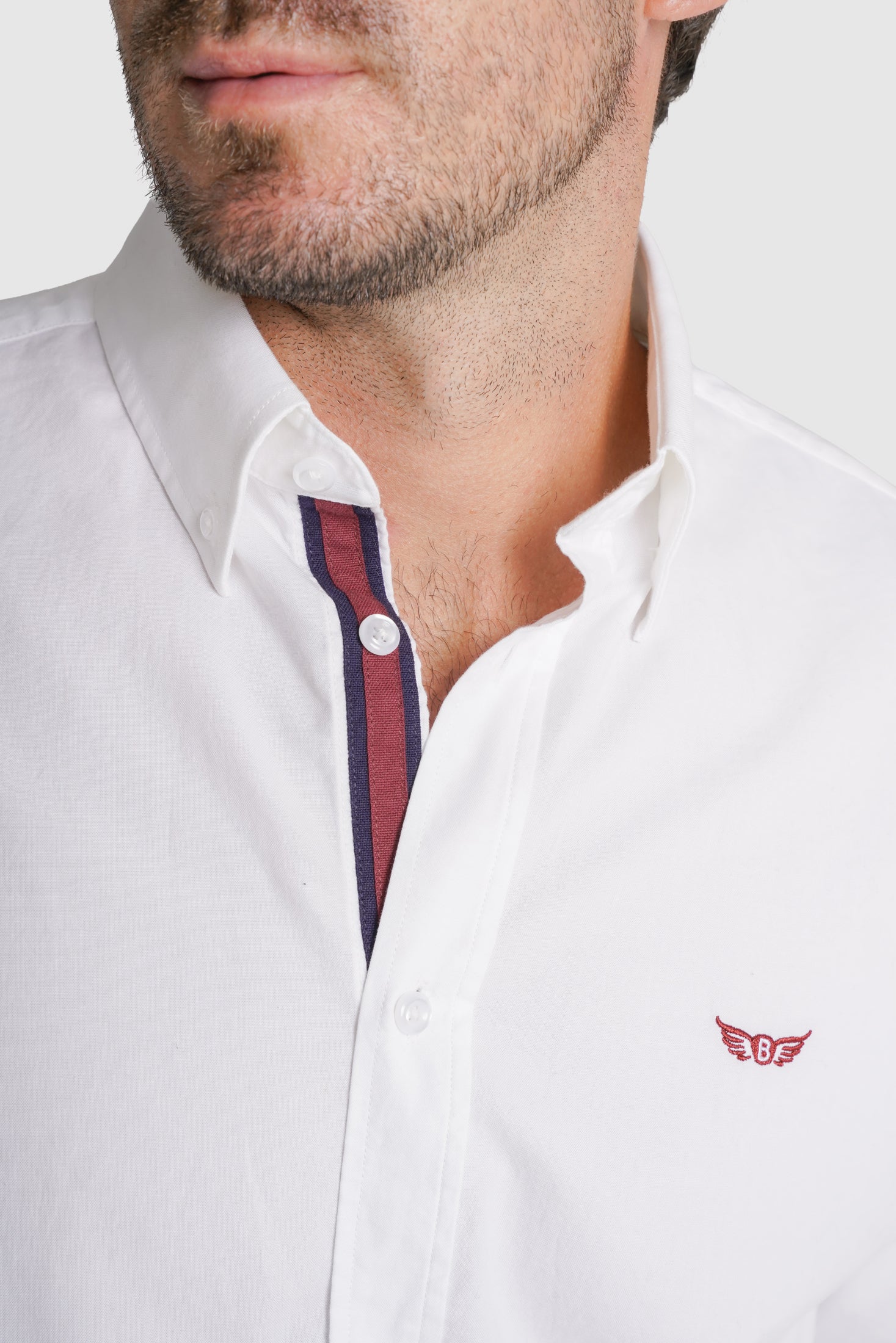 CAMISA ALGODÃO REGULAR FIT BRANCA LISA MR. BLUE
