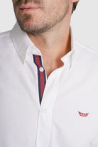 CAMISA ALGODÃO REGULAR FIT BRANCA LISA MR. BLUE