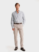 CALÇAS BEGES SLIM FIT MR. BLUE