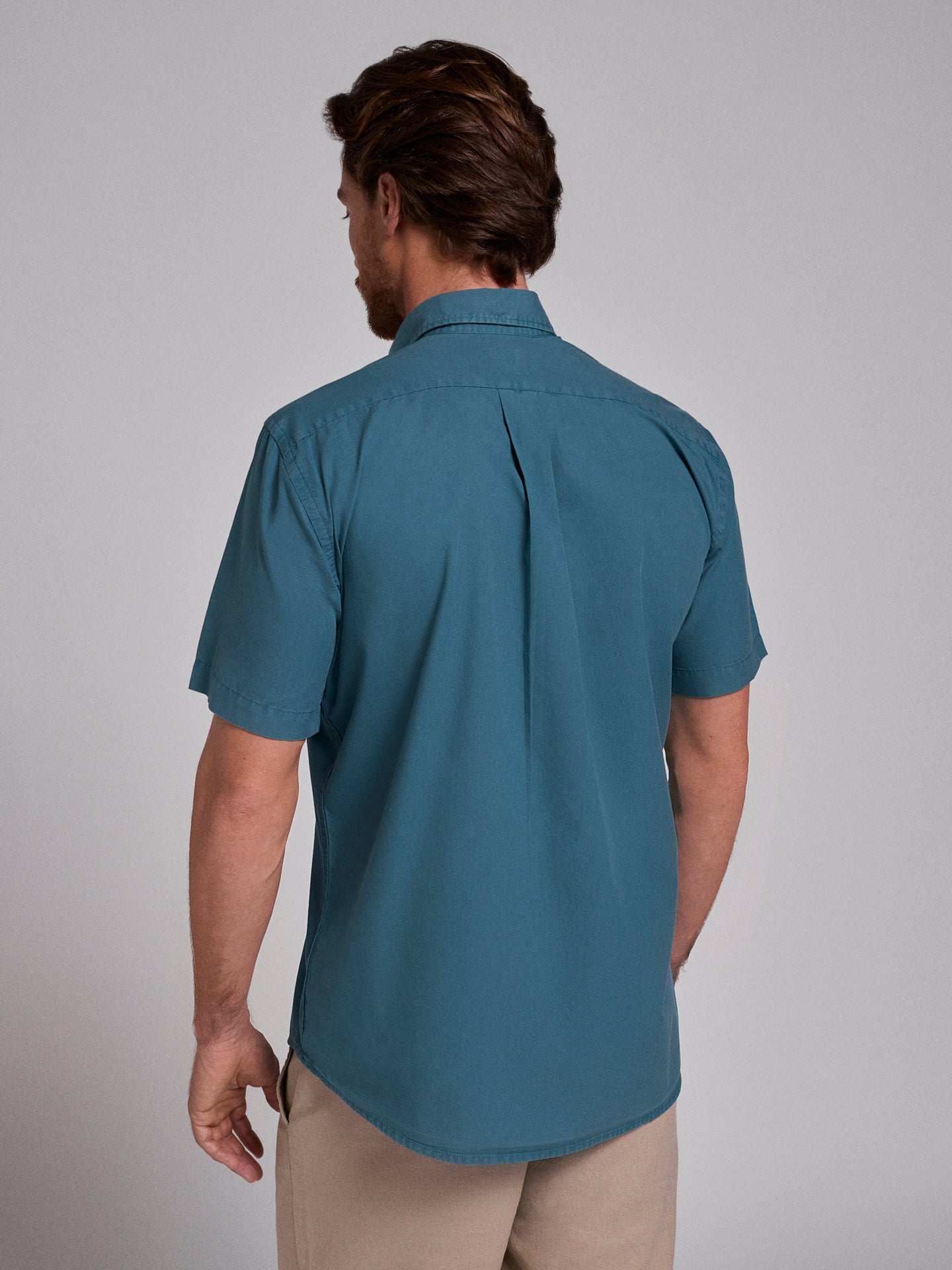 CAMISA ALGODÃO VERDE MANGA CURTA REGULAR FIT MR. BLUE