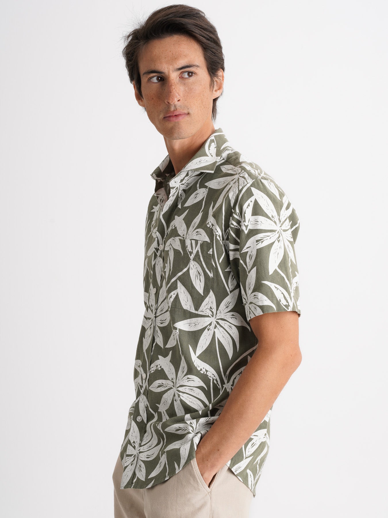 Camisa Regular Fit Linho Cinzenta Mr. Blue