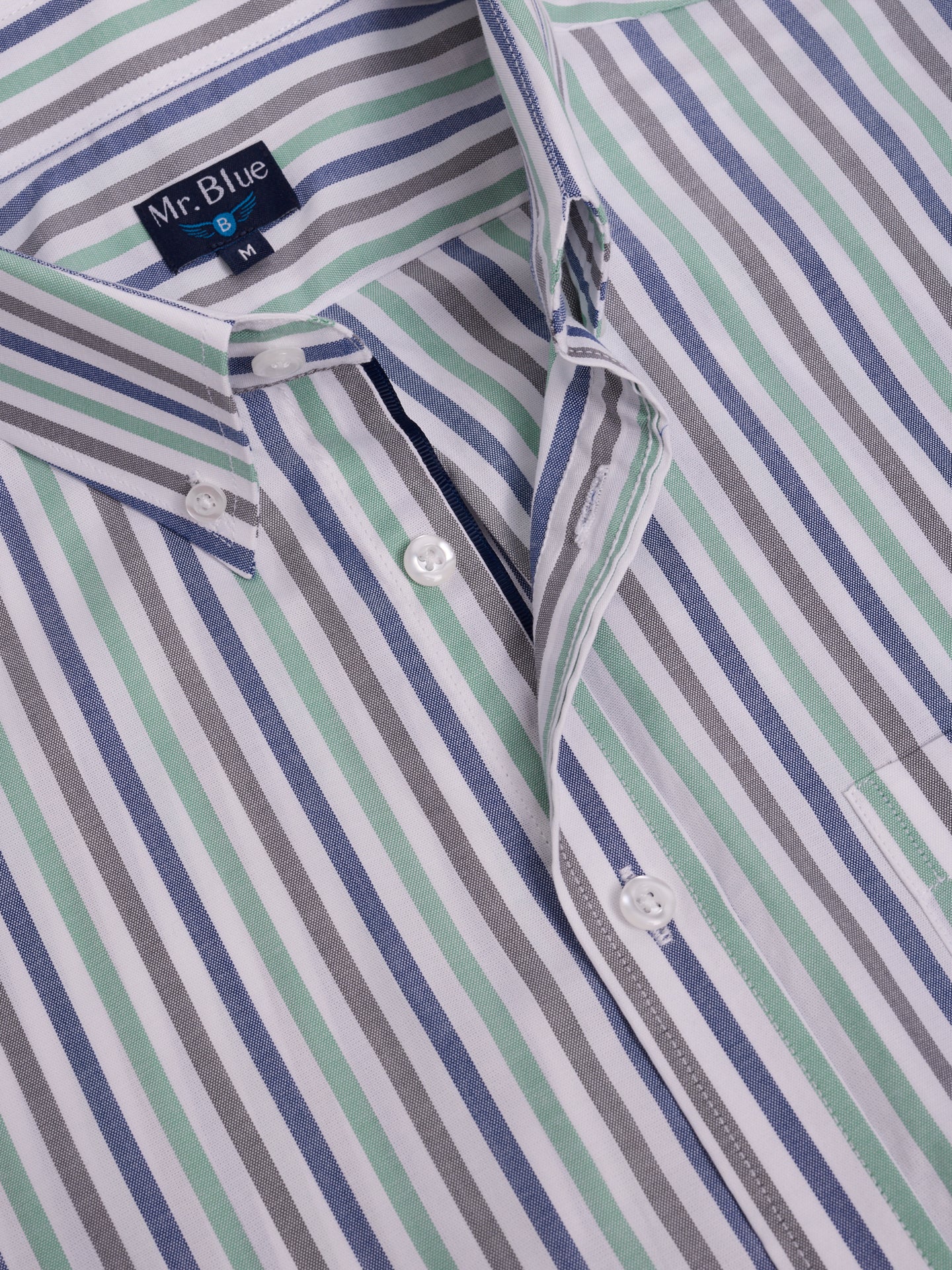 CAMISA ALGODÃO AZUL MANGA COMPRIDA REGULAR FIT MR. BLUE