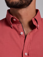 Camisa Algodão Rosa Manga Comprida Regular Fit Mr. Blue