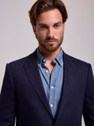 Blazer Azul Manga Comprida Regular Fit Mr. Blue