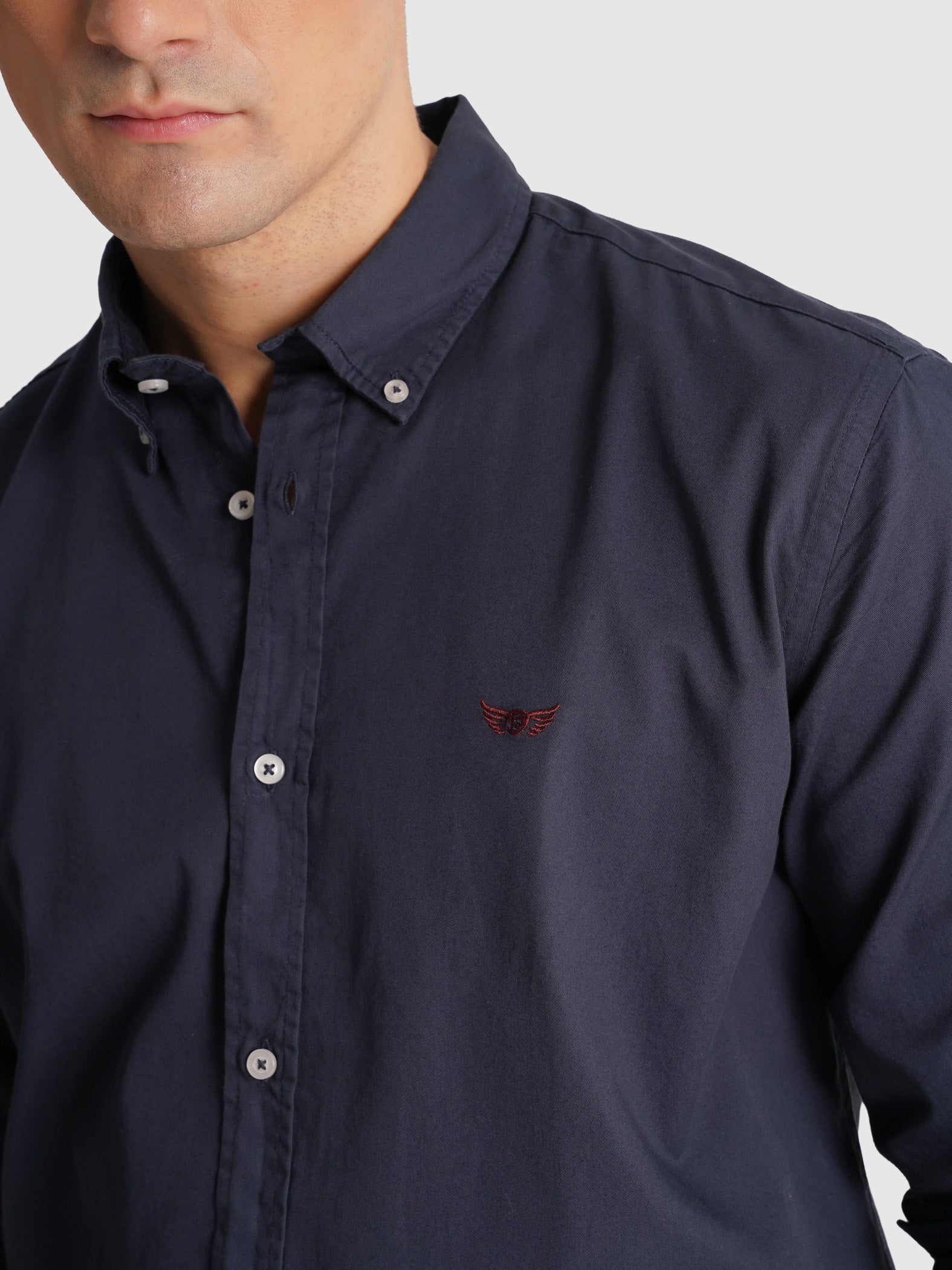 CAMISA TWILL AZUL MANGA COMPRIDA REGULAR FIT MR. BLUE