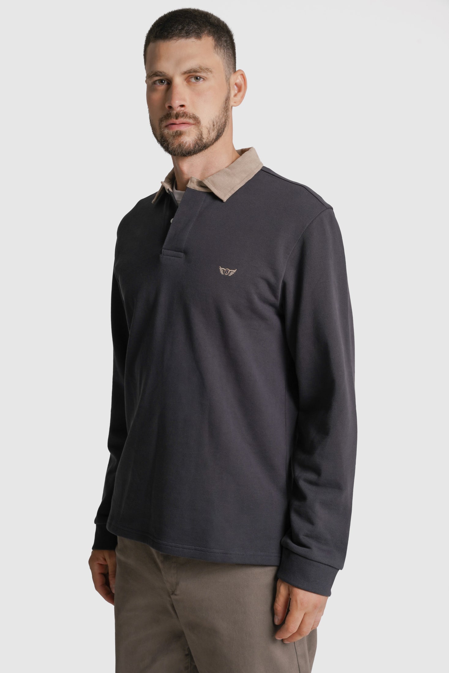 RUGBIE ALGODÃO REGULAR FIT AZUL LISO MR. BLUE