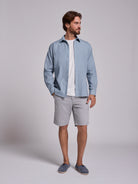 Camisa Algodão Azul Manga Comprida Regular Fit Mr. Blue