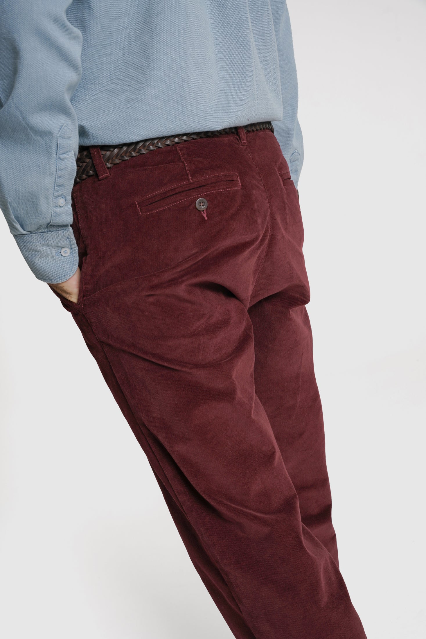CALÇAS ALGODÃO CLASSIC FIT BORDEAUX LISAS MR. BLUE