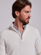 Pullover Algodão Branco Manga Comprida Regular Fit Mr. Blue