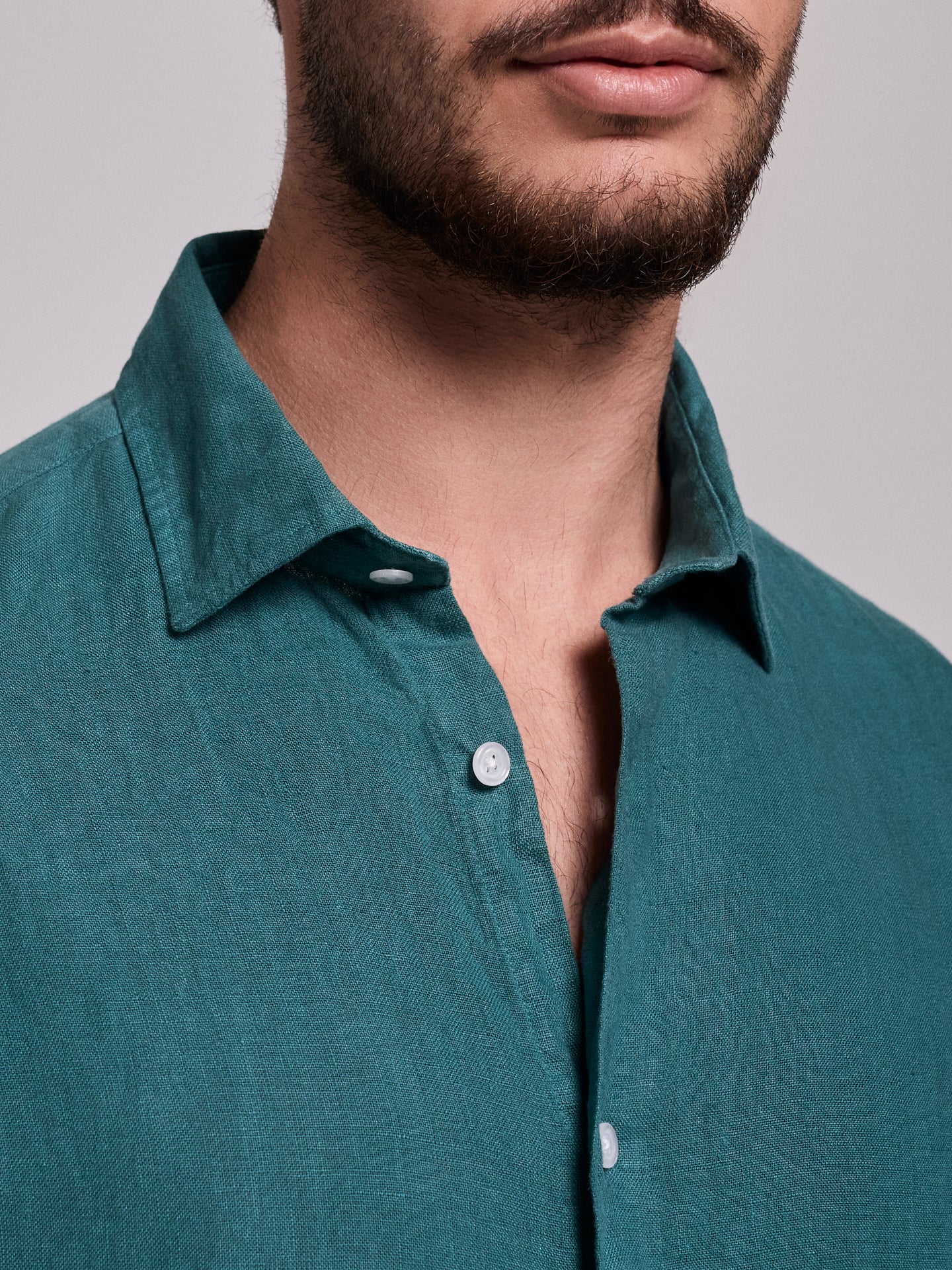 CAMISA LINHO VERDE MANGA COMPRIDA TAILORED FIT MARK BELLUCCI