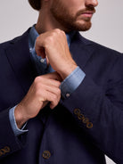 Blazer Azul Manga Comprida Regular Fit Mr. Blue