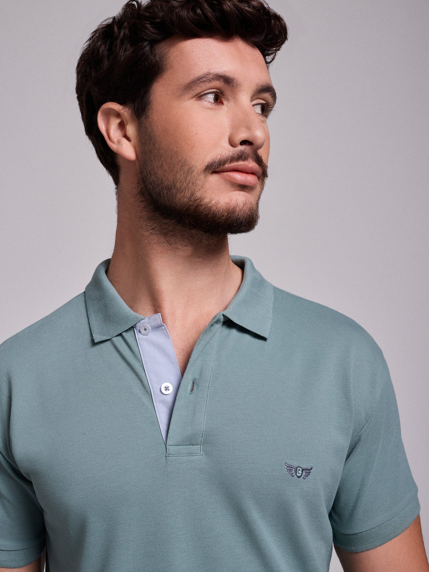 Polo Verde Manga Curta Regular Fit Mr. Blue