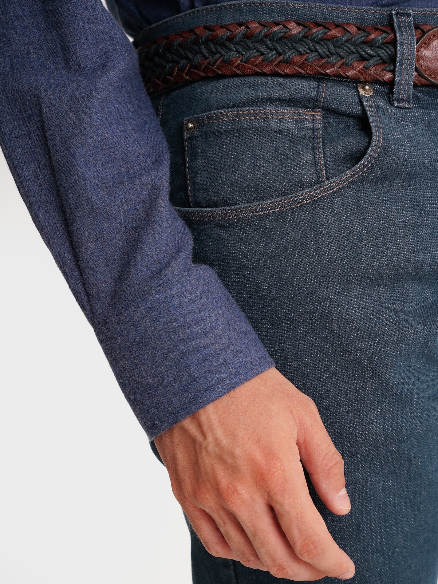 CALÇAS GANGA CINZENTAS SLIM FIT MR. BLUE