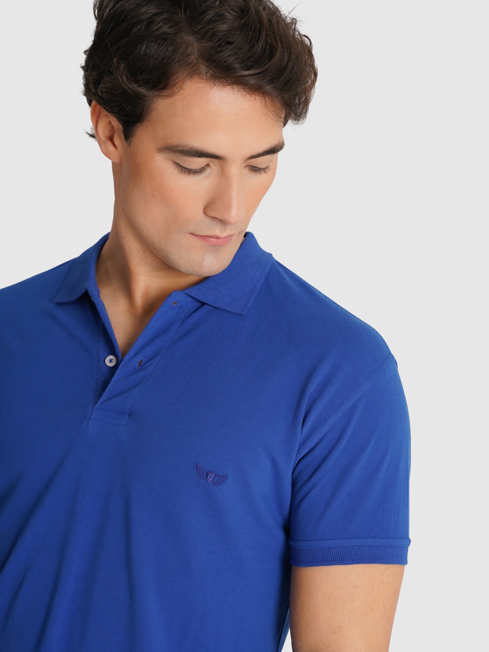 POLO PIQUET AZUL MANGA CURTA REGULAR FIT MR. BLUE