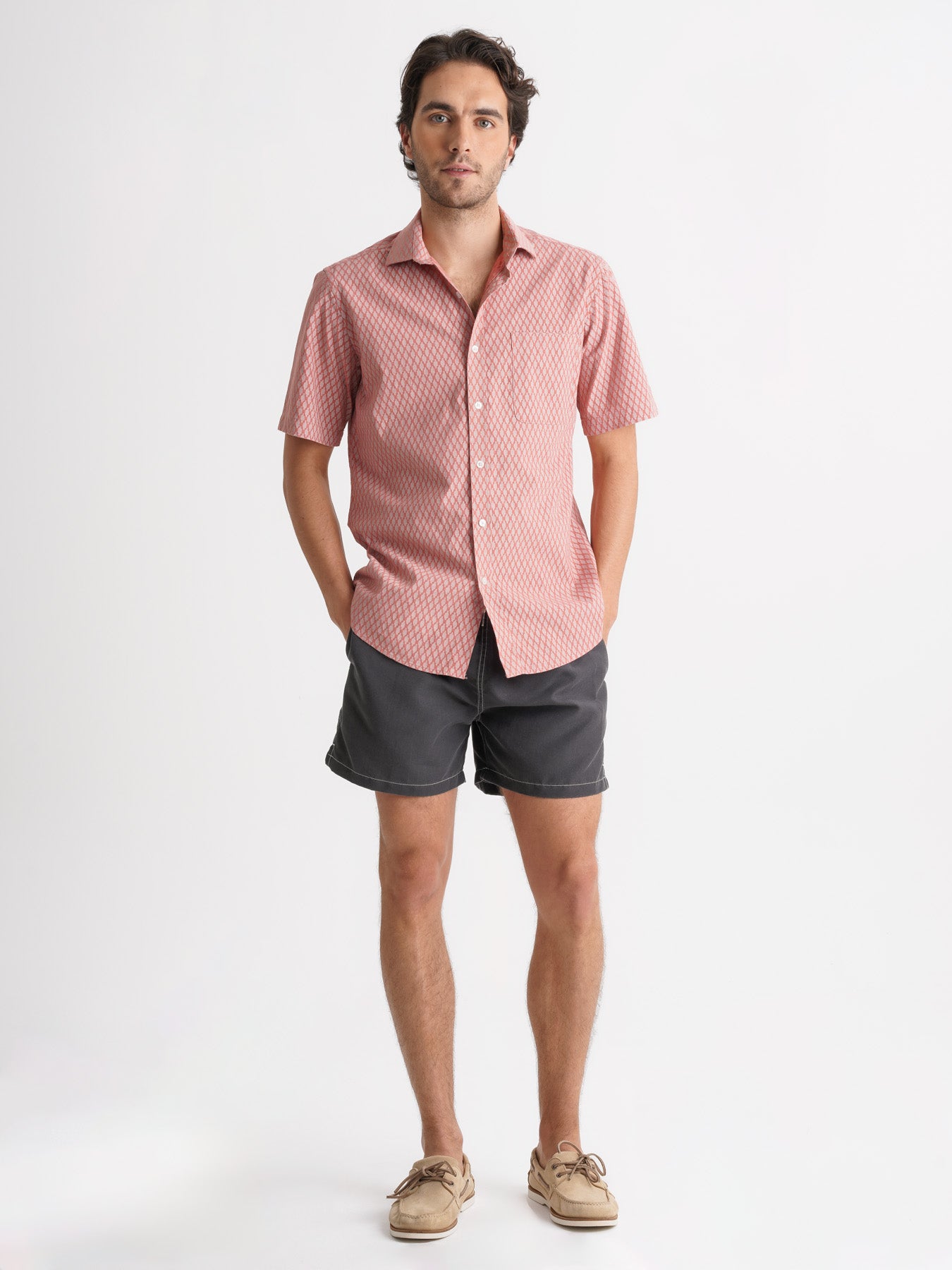 Camisa Regular Fit Linho Rosa Mr. Blue