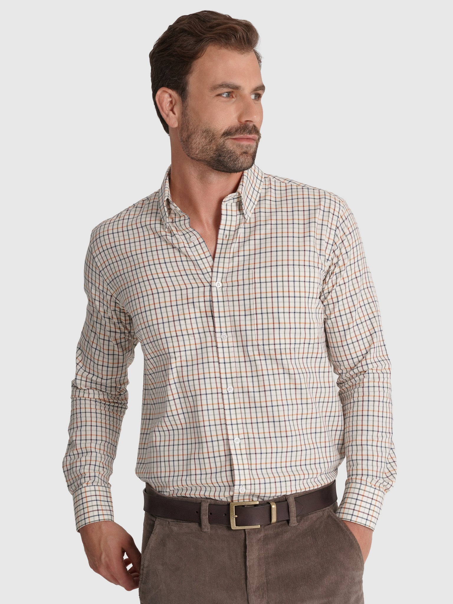 Camisa Algodão Vermelha Manga Comprida Regular Fit Mr. Blue