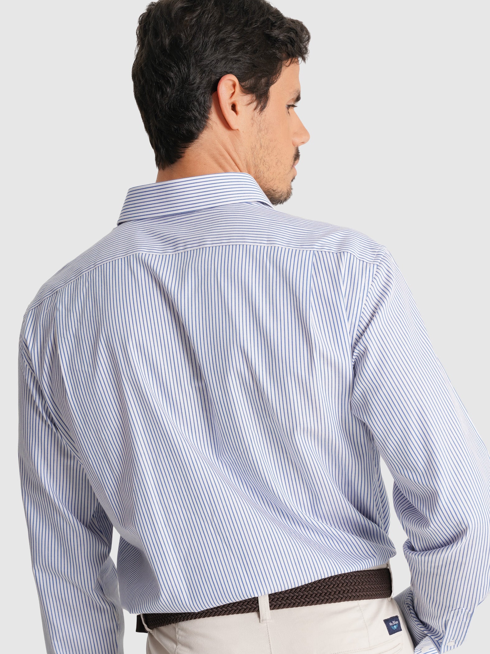 CAMISA TWILL AZUL MANGA COMPRIDA CLASSIC FIT MR. BLUE