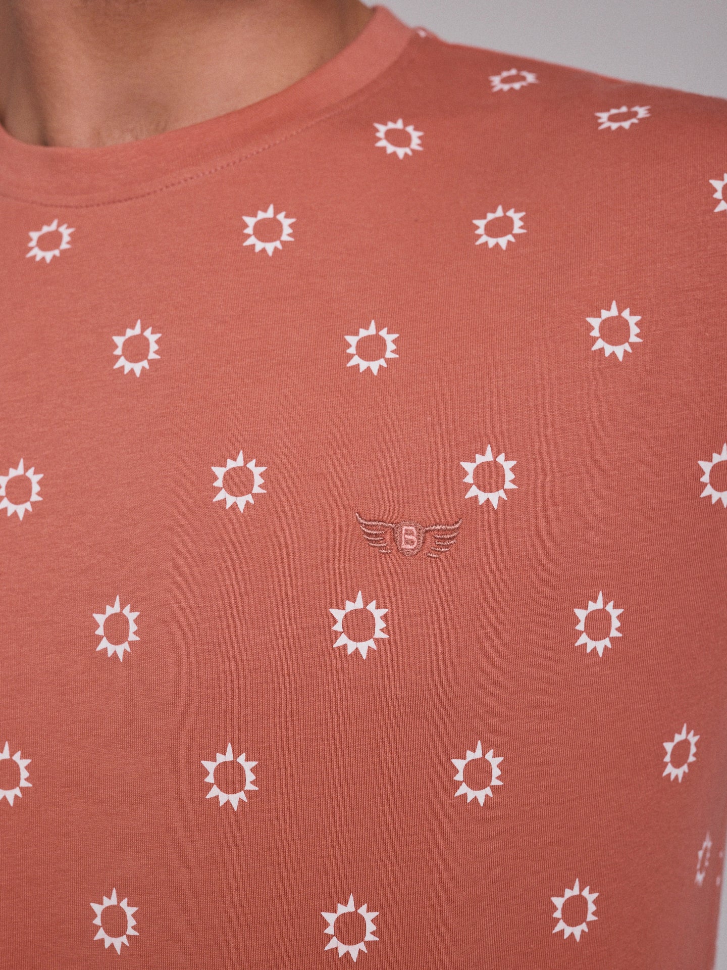 T-SHIRT ALGODÃO ROSA MANGA CURTA REGULAR FIT MR. BLUE