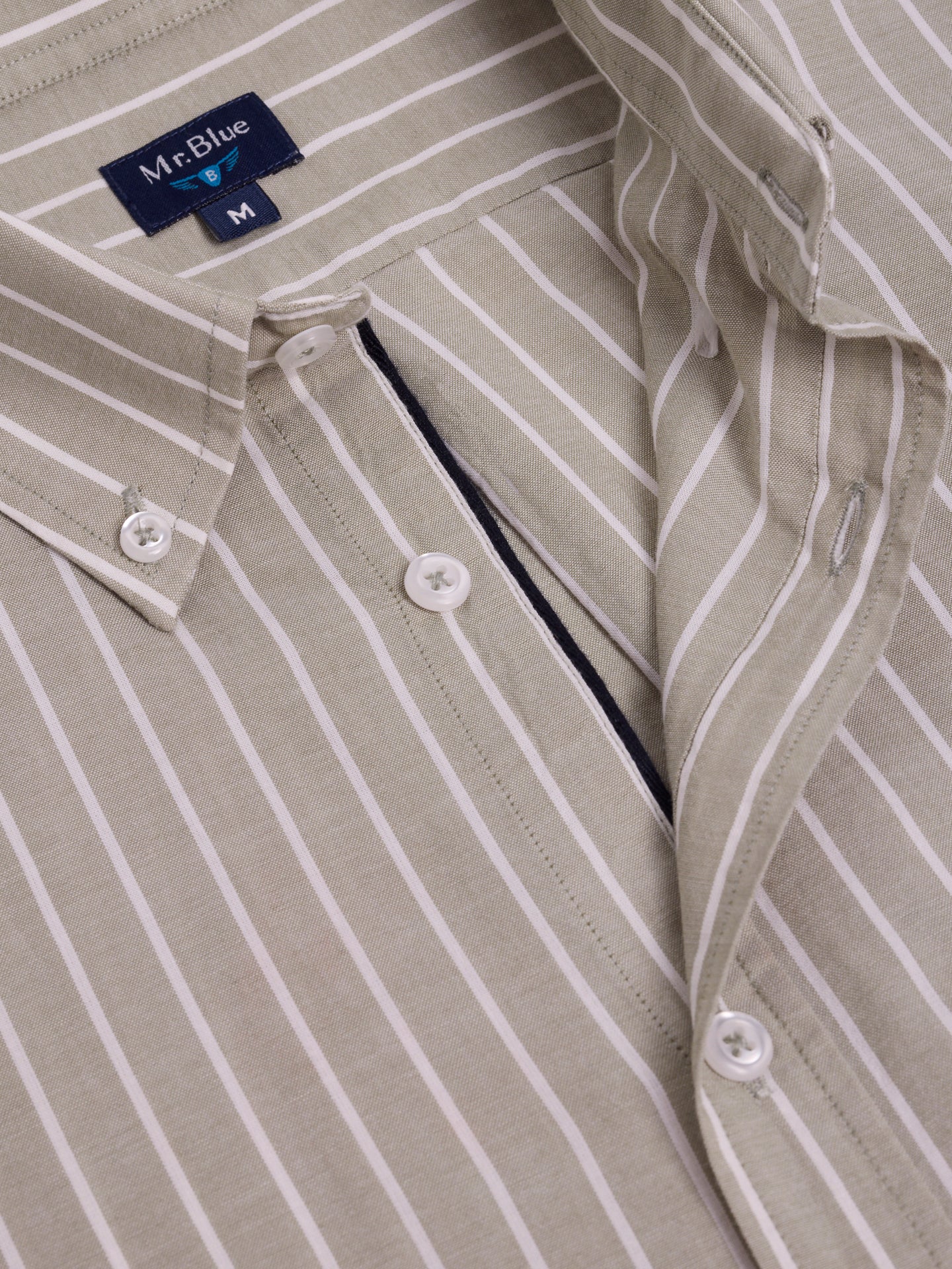 CAMISA ALGODÃO VERDE MANGA COMPRIDA REGULAR FIT MR. BLUE