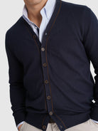 PULLOVER AZUL COM COTOVELEIRA REGULAR FIT MR. BLUE