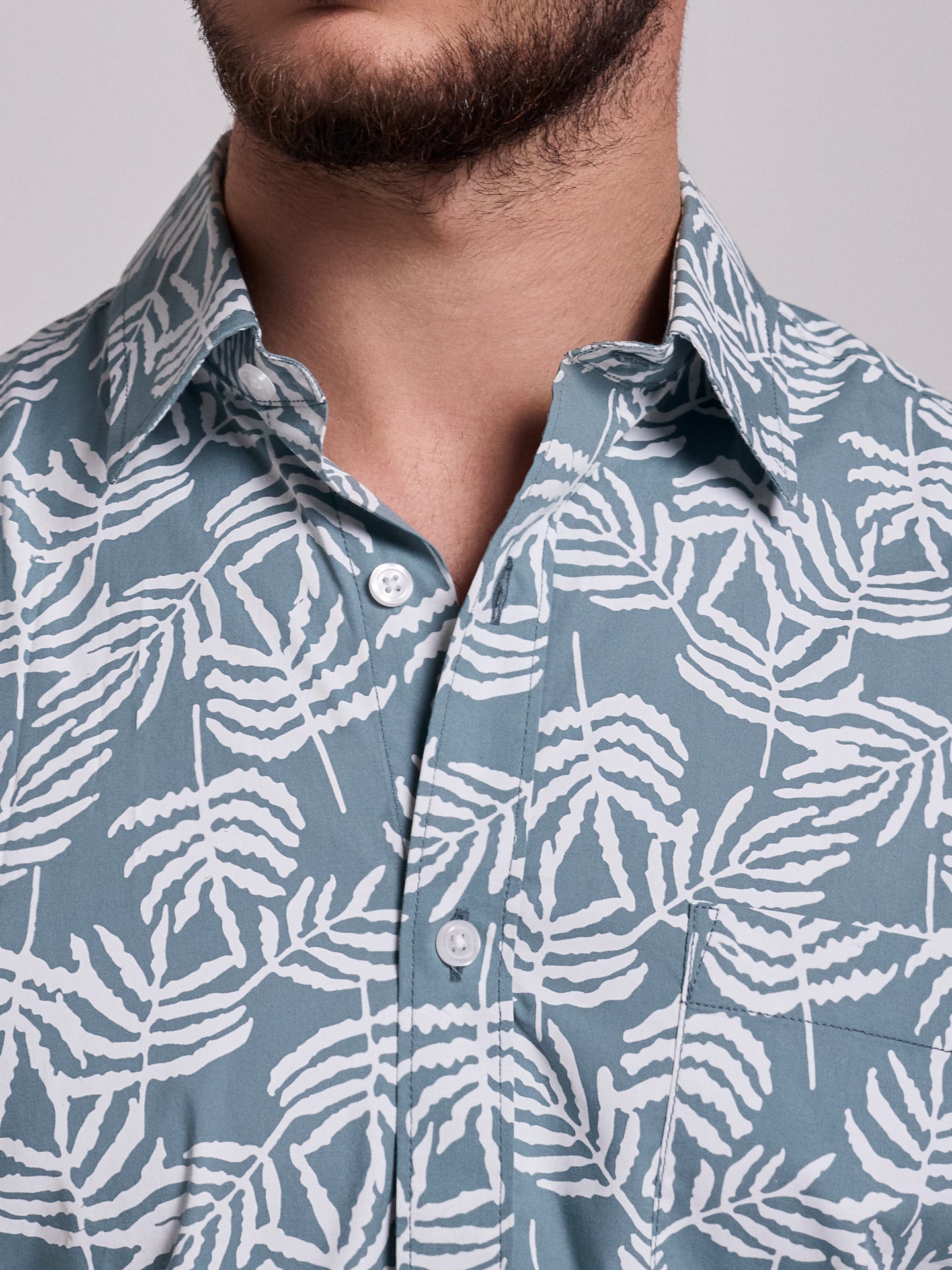 CAMISA ALGODÃO VERDE MANGA CURTA REGULAR FIT MR. BLUE