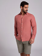 CAMISA LINHO ROSA MANGA COMPRIDA TAILORED FIT MARK BELLUCCI