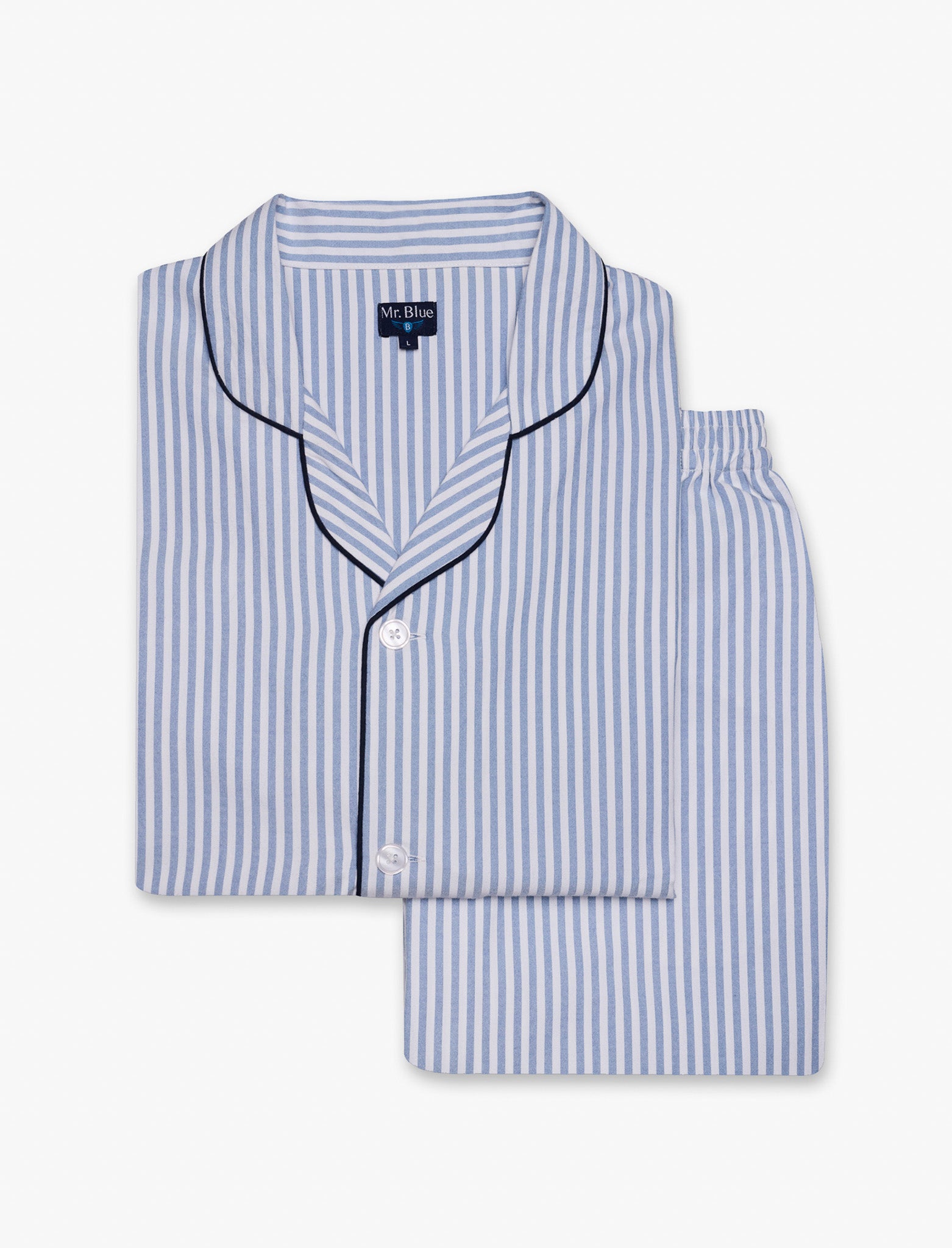 Pijama Azul Manga Comprida Classic Fit Mr. Blue