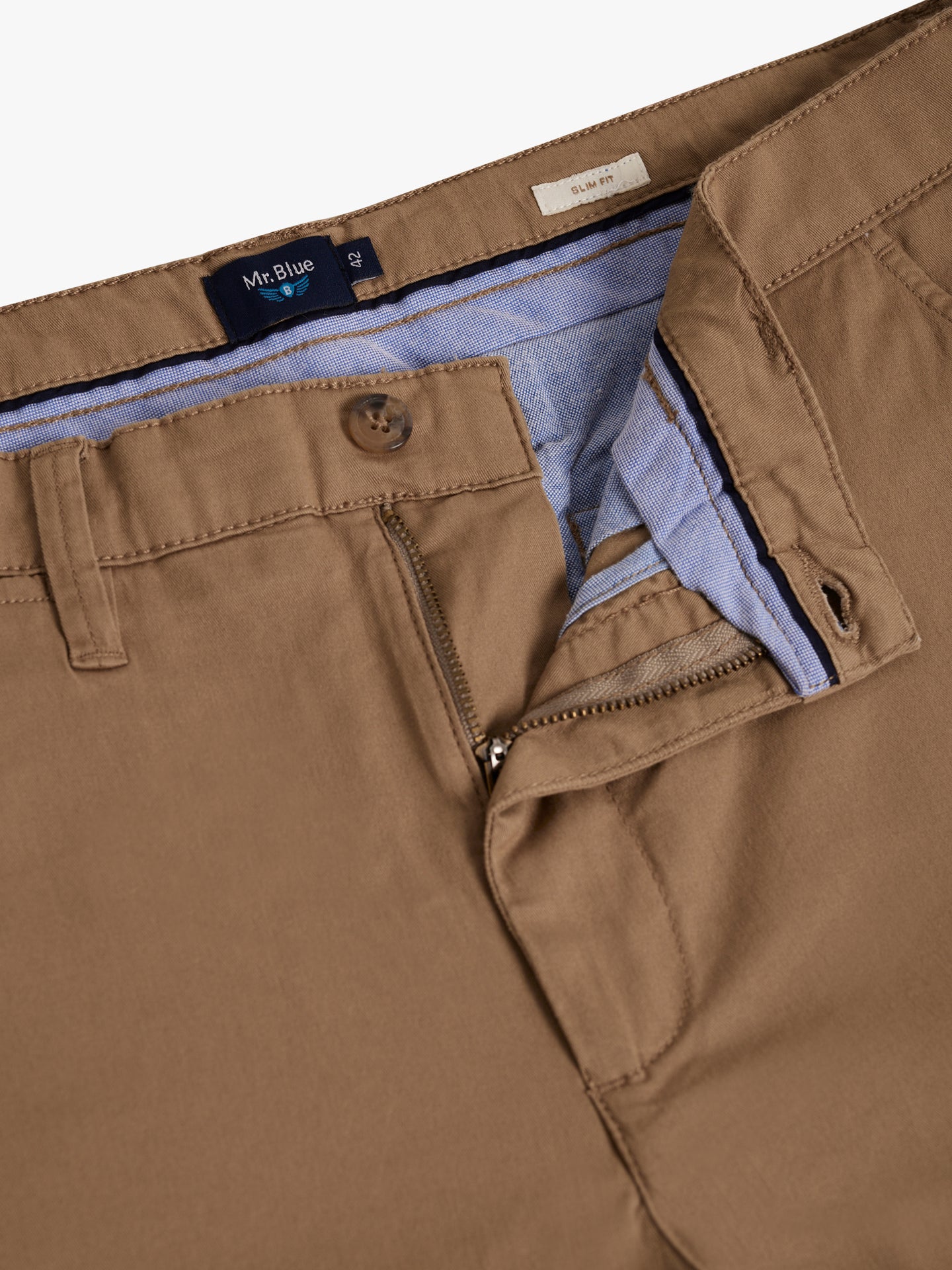 CALÇAS CASTANHAS SLIM FIT MR. BLUE