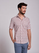 CAMISA ALGODÃO VERMELHA MANGA CURTA REGULAR FIT MR. BLUE