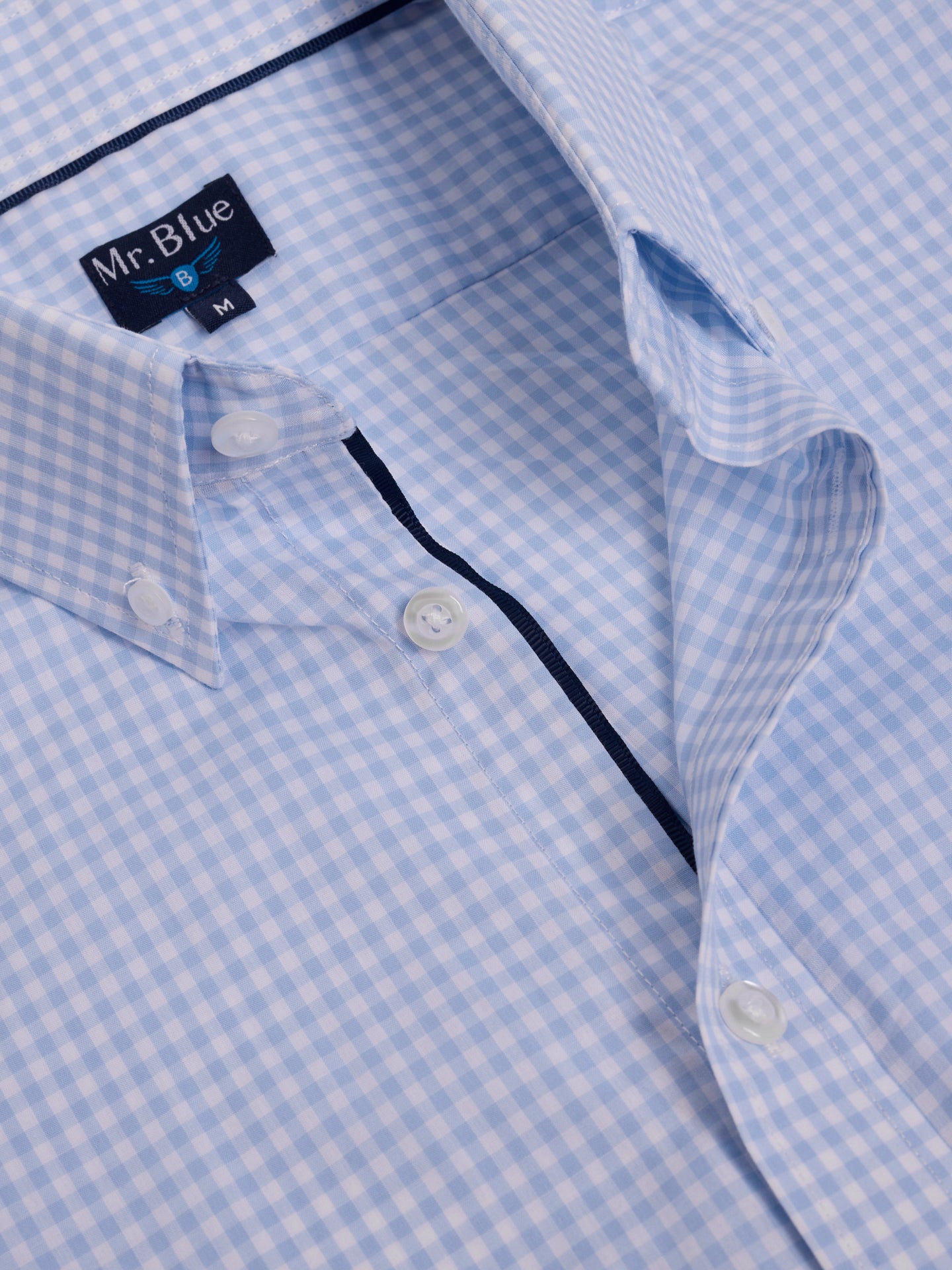 Camisa Algodão Azul Manga Comprida Regular Fit Mr. Blue