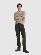 Pullover Lã Verde Com Cotoveleira Regular Fit Mr. Blue