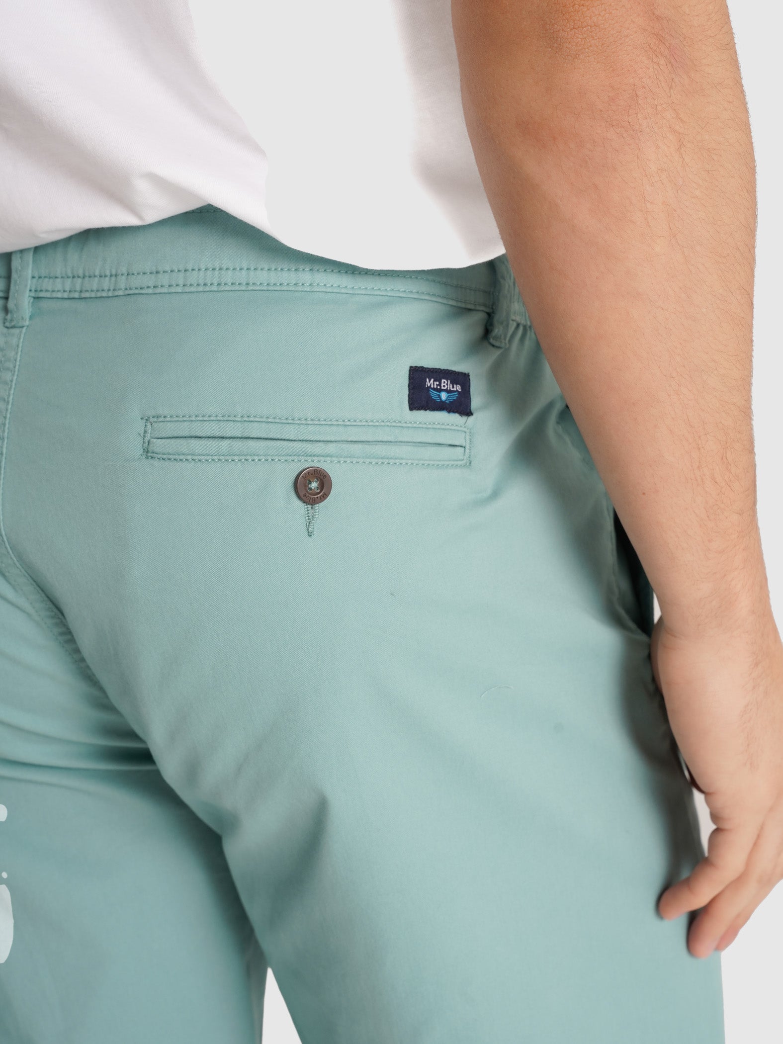 BERMUDA TWILL VERDES REGULAR FIT MR. BLUE