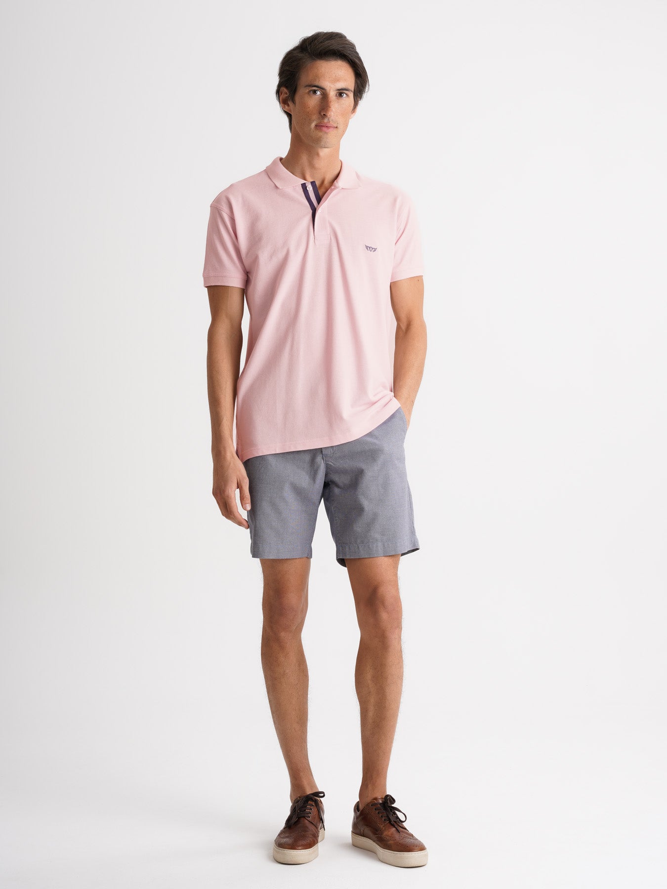 Polo Regular Fit Piquet Rosa Mr. Blue