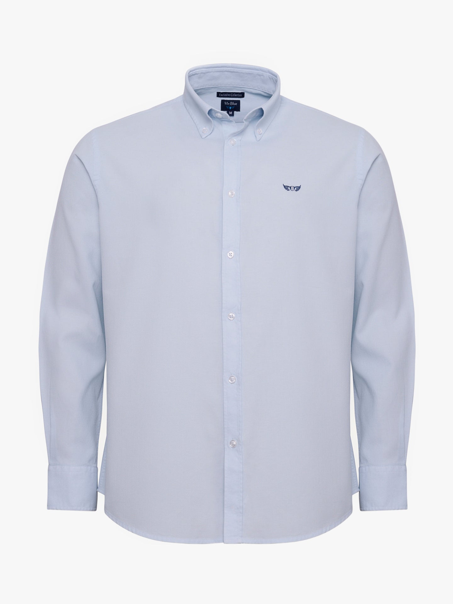 Camisa Algodão Azul Manga Comprida Regular Fit Mr. Blue